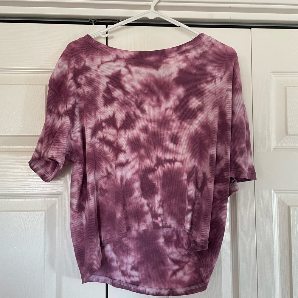 Pink tie-dye crop top